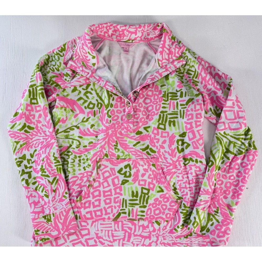 LILLY PULITZER Captain Popover M Home Slice Sunset Pink Pineapple Jacket Top M‎